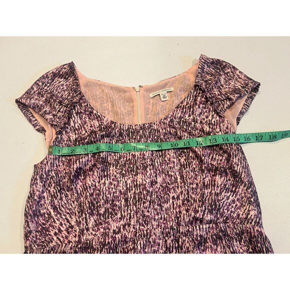 Banana Republic 100%Silk Sheath Dress Fully Lined Gathered Shoulder Purple 12 - Picture 5 of 10